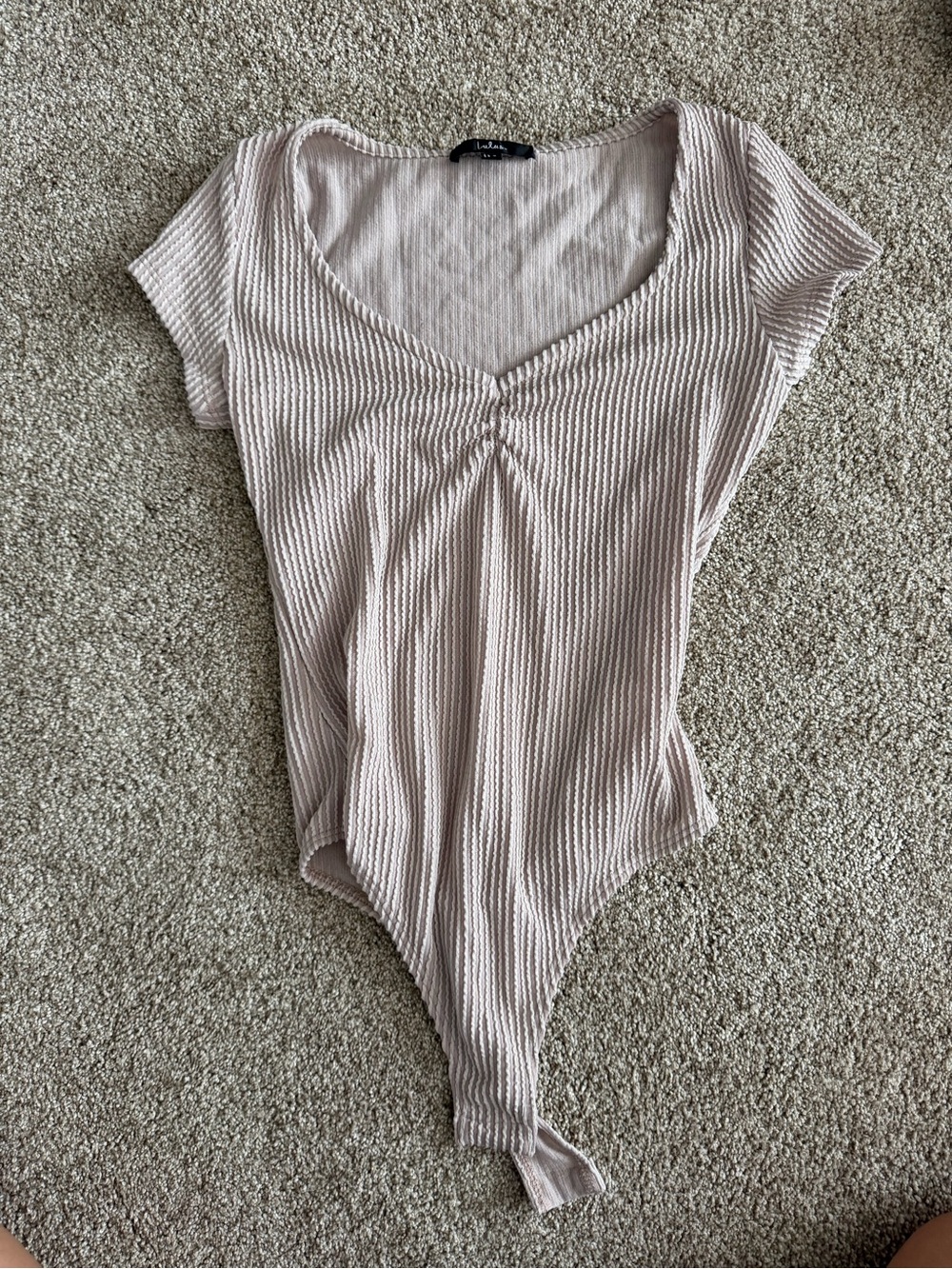 Required Style Beige Textured Ribbed Ruched Bodysuit
Lulus - Picture 4 of 5
